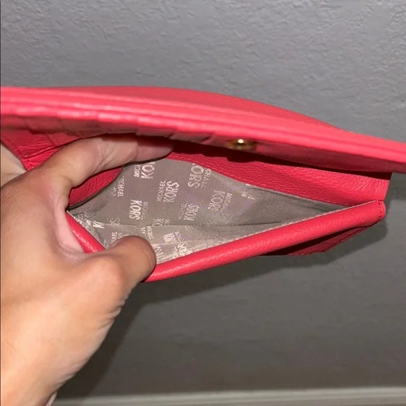 Michael Kors Light/Soft Red Leather Wallet - Picture 12 of 14